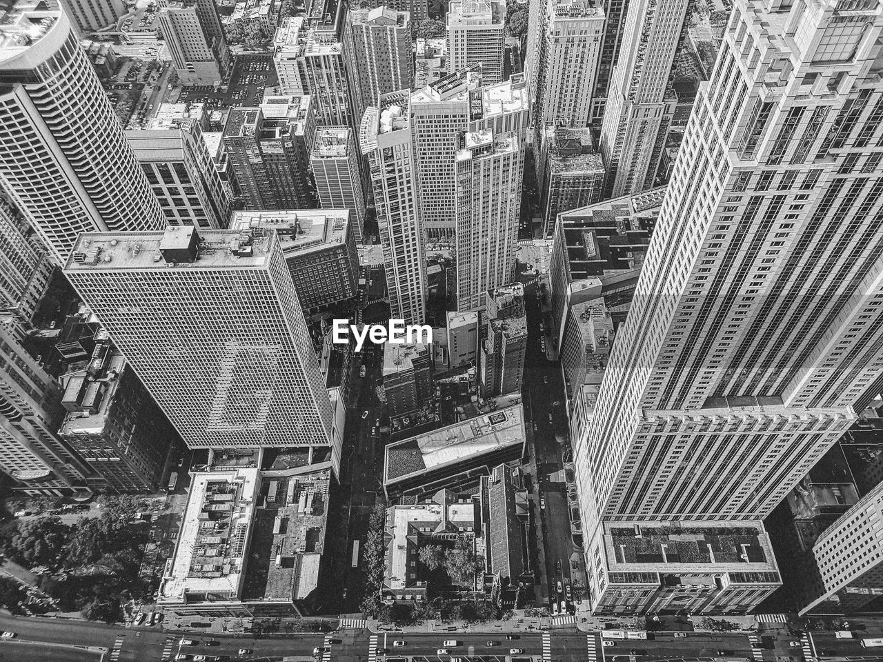 Aerial view of buildings in city