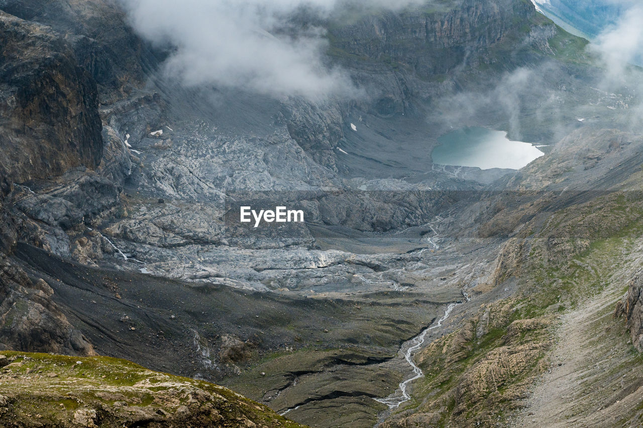 High angle view of volcanic landscape