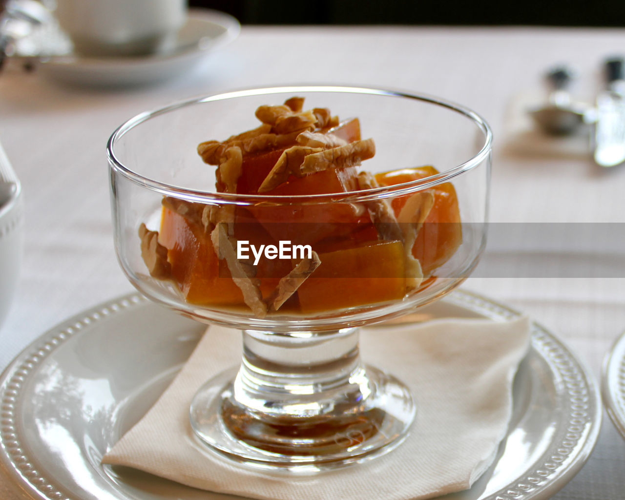 Close-up of dessert on table