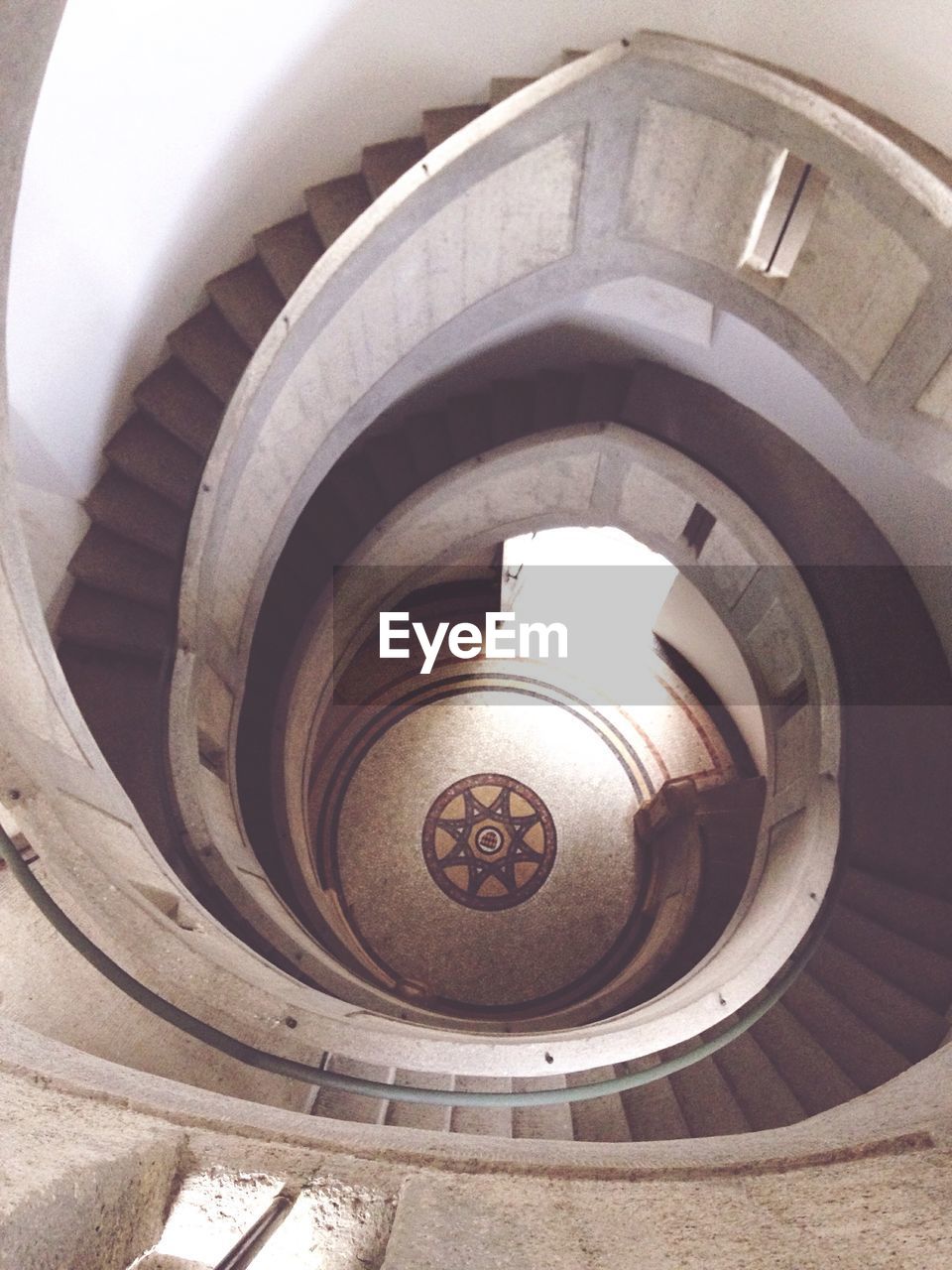 HIGH ANGLE VIEW OF SPIRAL STAIRCASES