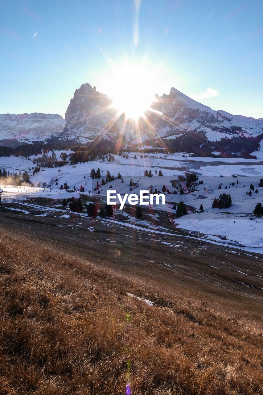 Snowcapped mountain against sky