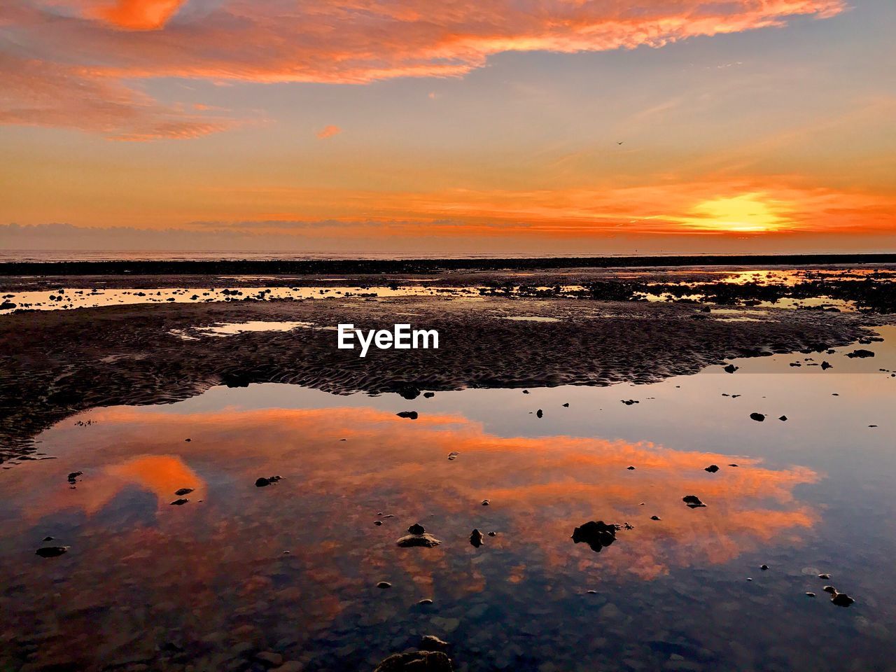 SCENIC VIEW OF DRAMATIC SKY OVER SEA