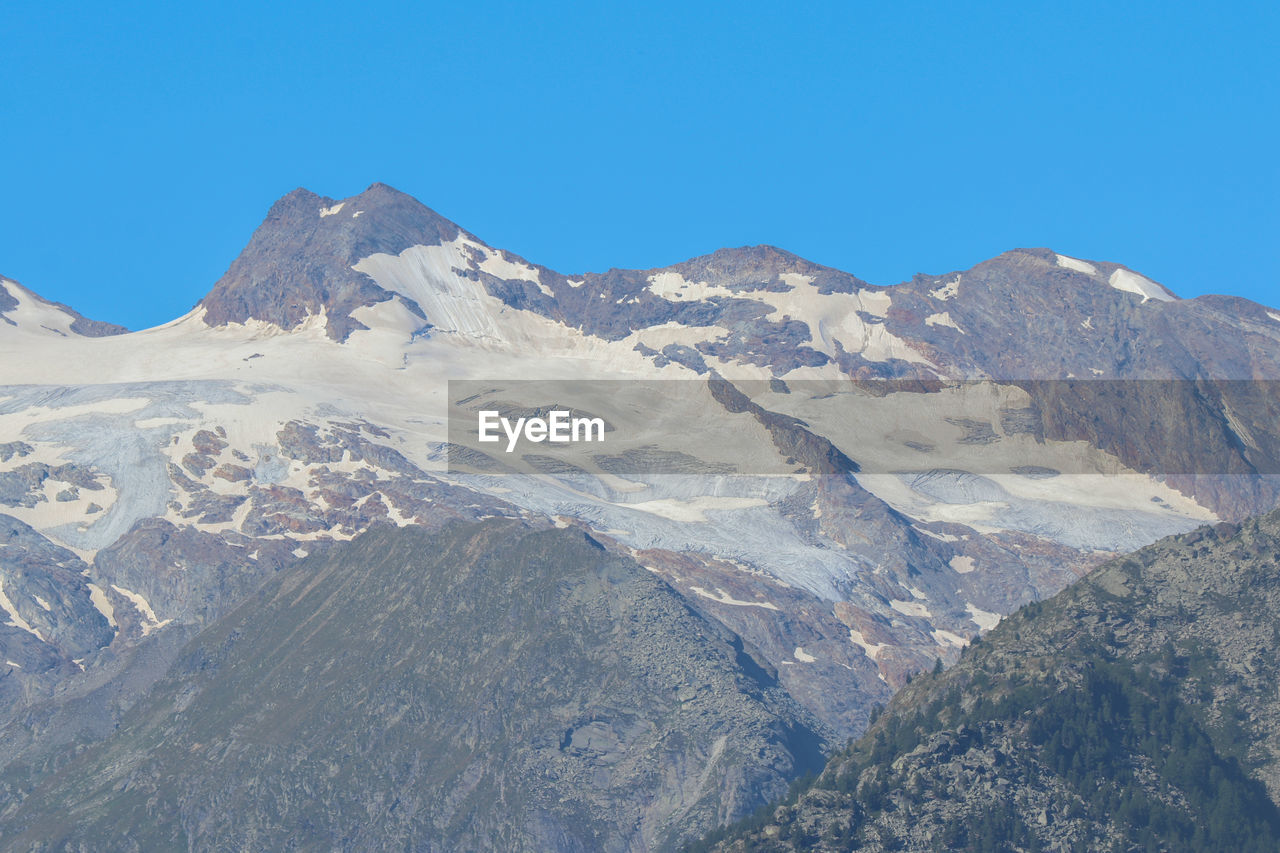 SCENIC VIEW OF SNOWCAPPED MOUNTAIN AGAINST BLUE SKY