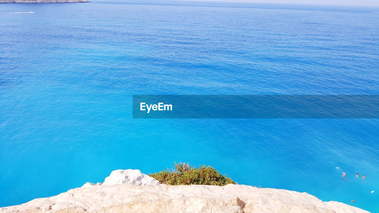 High angle view of rocks on beach