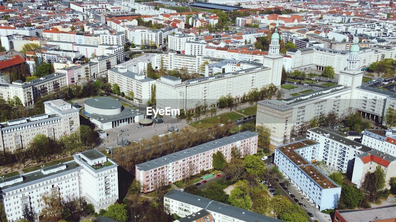 High angle view of buildings in berlin city 