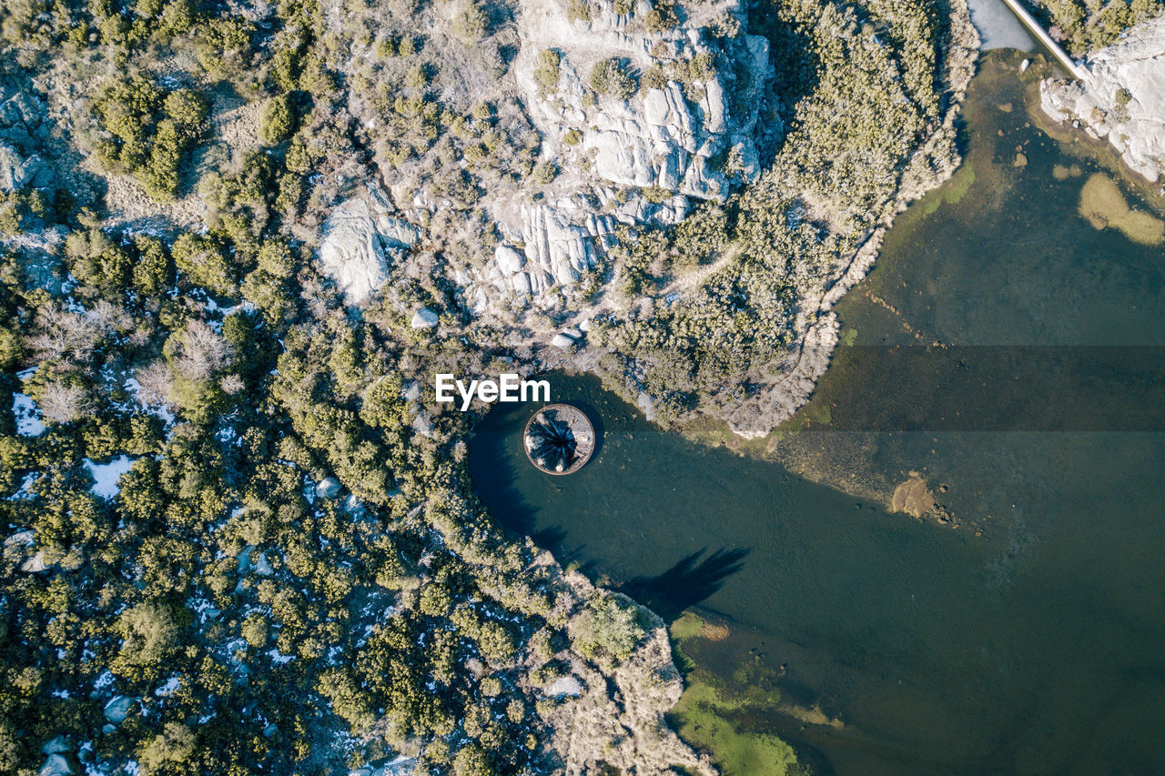 High angle view of sea