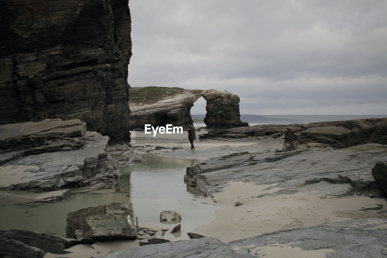 VIEW OF ROCK FORMATION ON SNOW