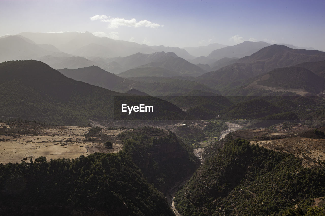 Scenic view of mountains against sky