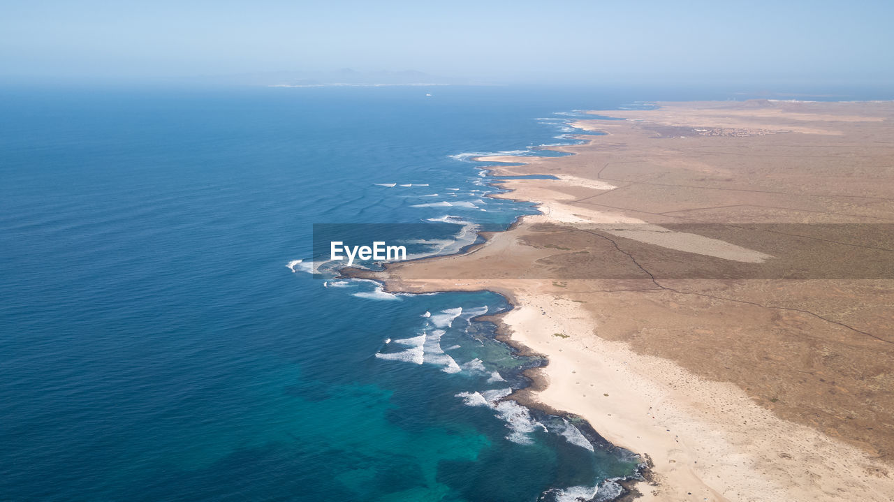 High angle view of beach against sky