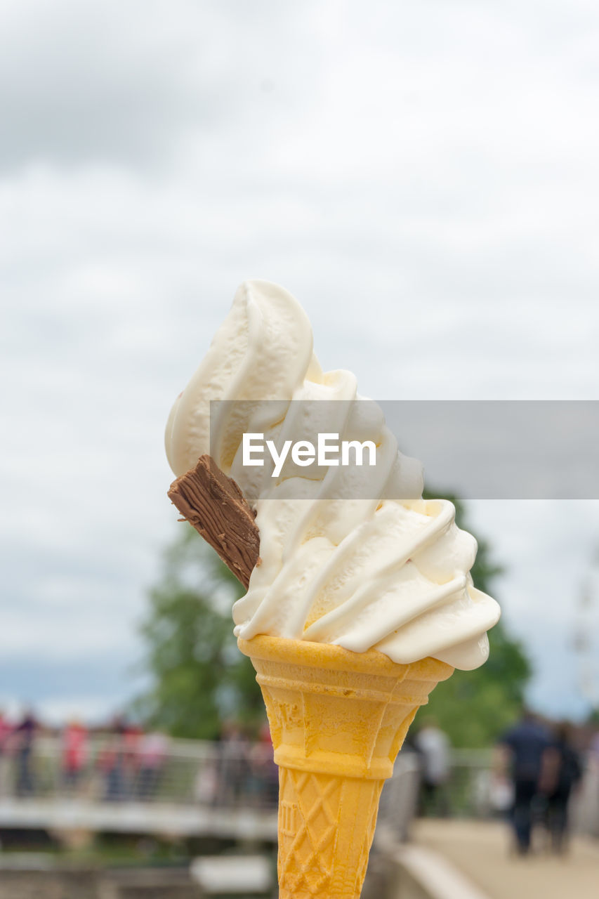 CLOSE-UP OF ICE CREAM CONE