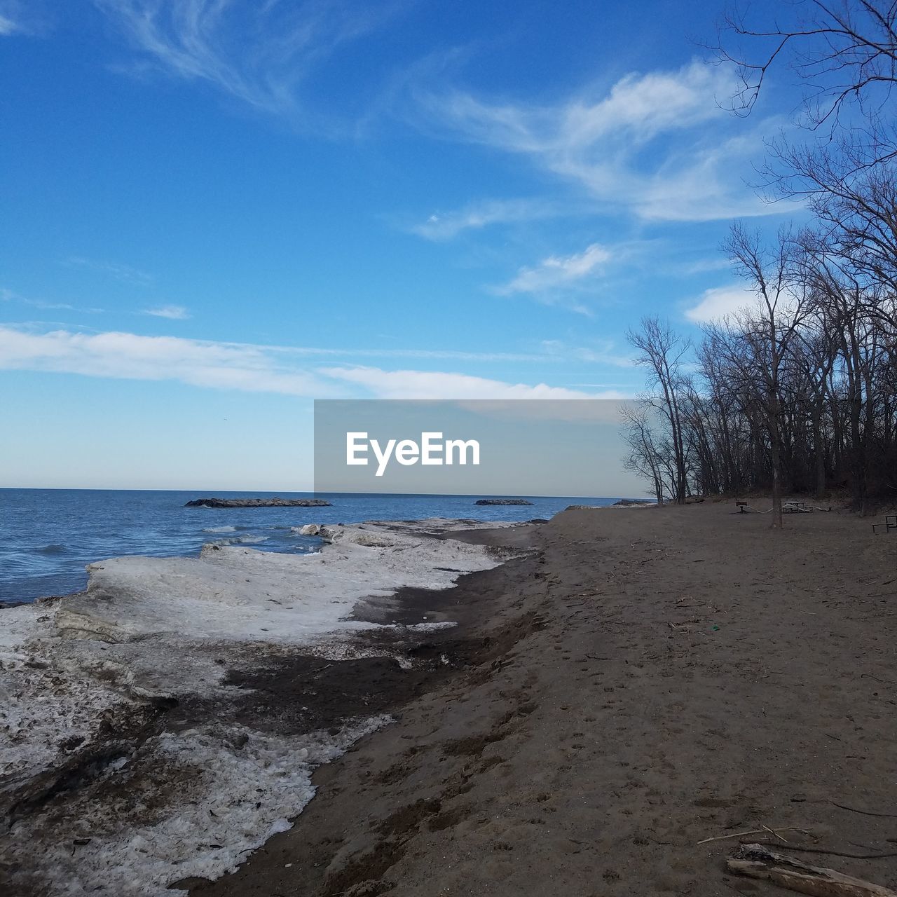 Scenic view of beach against sky