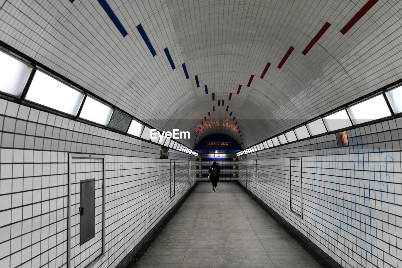 Long empty underground walkway