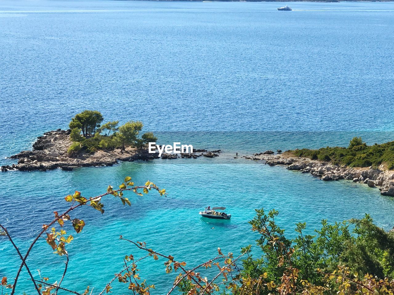 High angle view of sea against sky