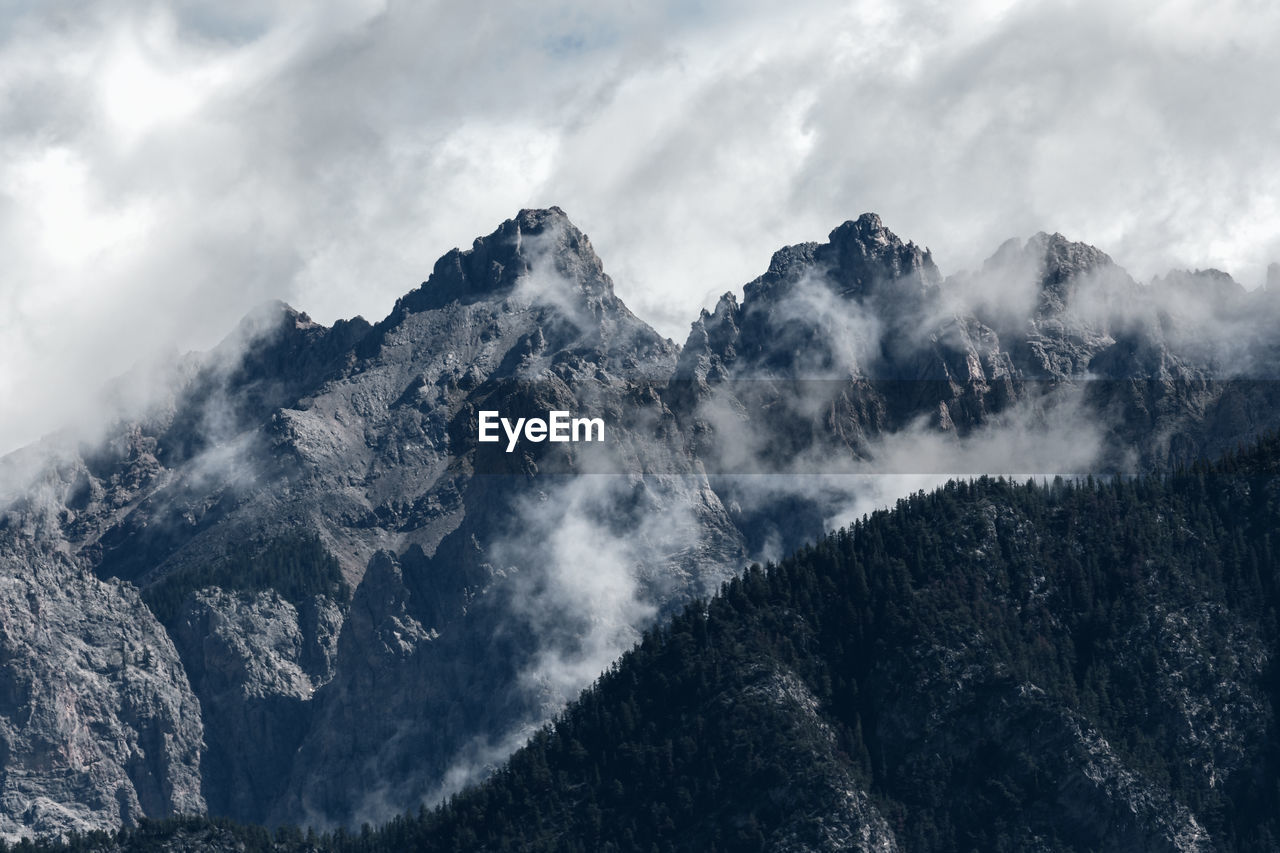 Scenic view of mountains against sky