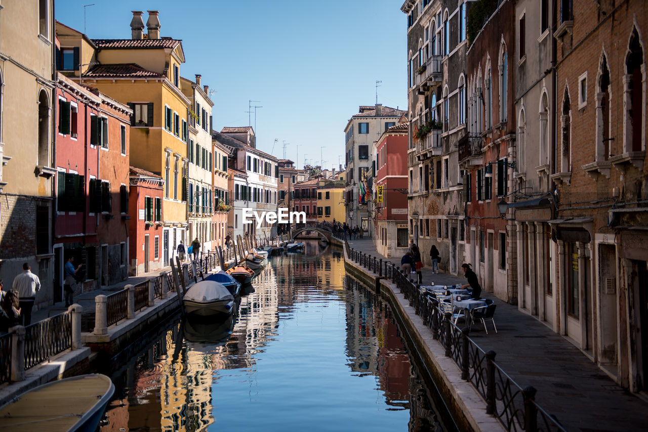 BOATS IN CANAL ALONG CITY