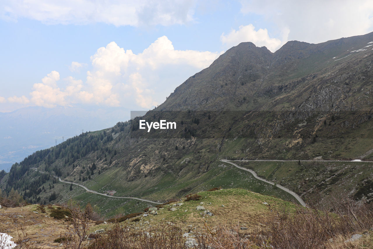 Scenic view of mountains against sky