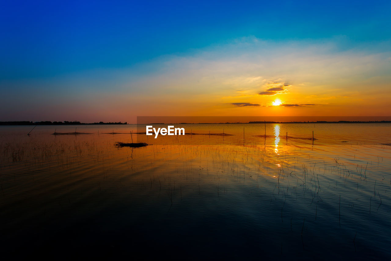 SCENIC VIEW OF SEA DURING SUNSET