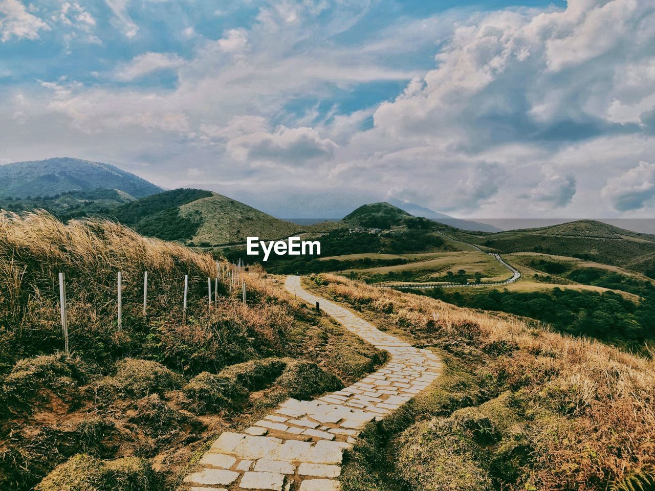 high angle view of landscape against sky
