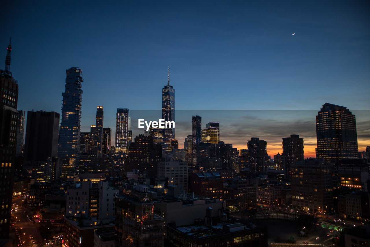 View of skyscrapers in city