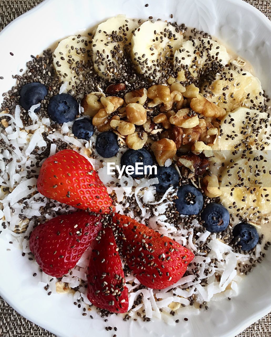 Directly above shot of breakfast in plate