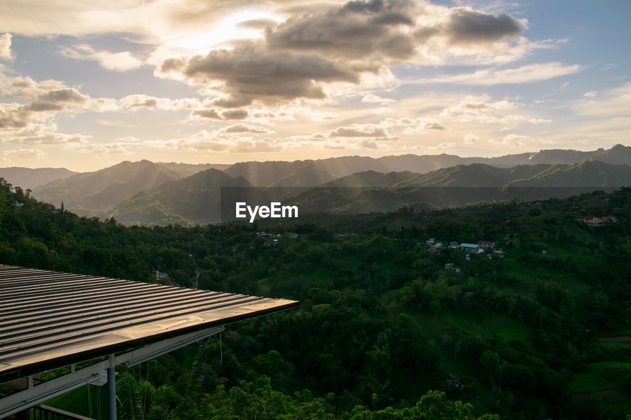 SCENIC VIEW OF LANDSCAPE AND MOUNTAINS AGAINST SKY