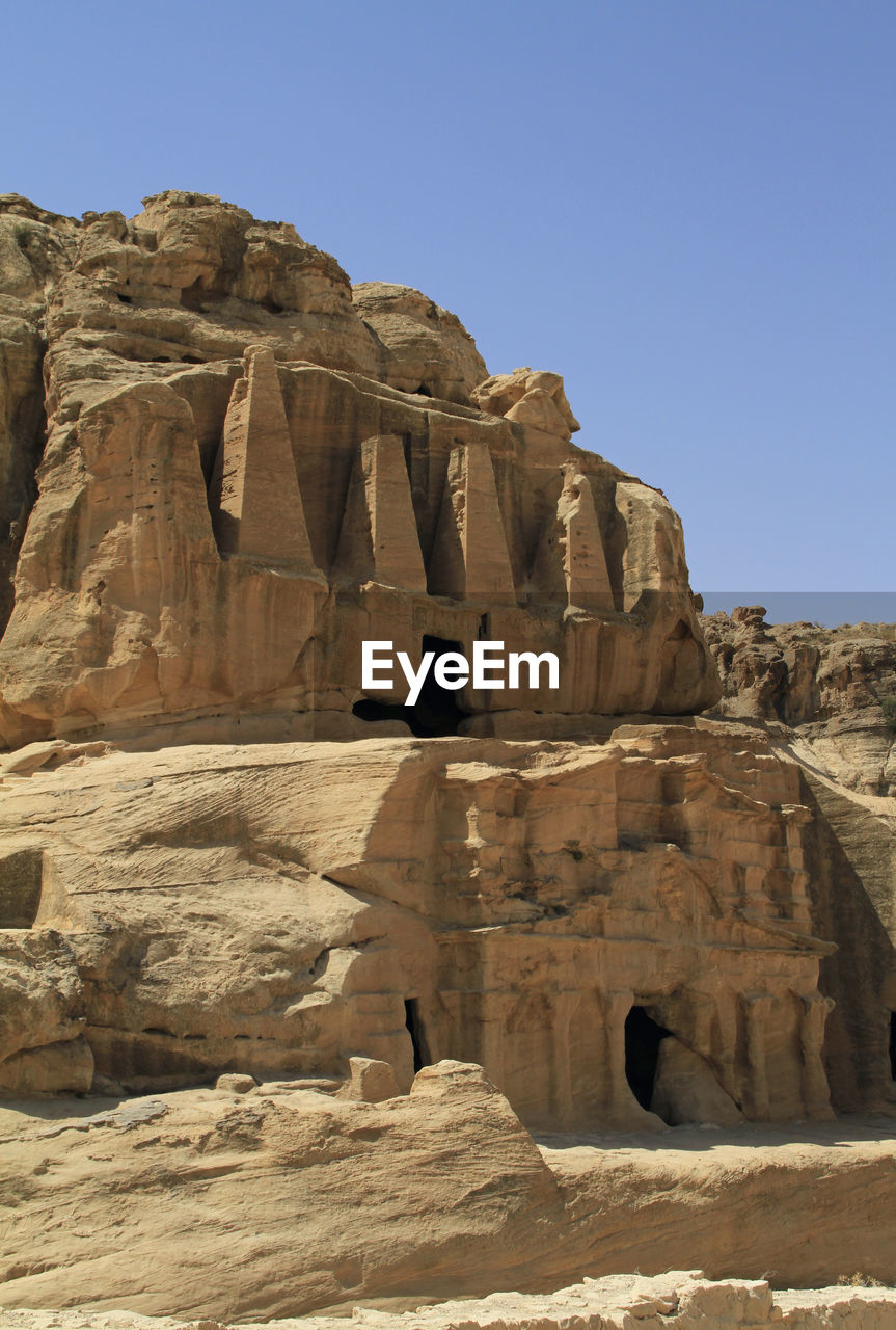 Carved into solid rock - building at petra, jordan