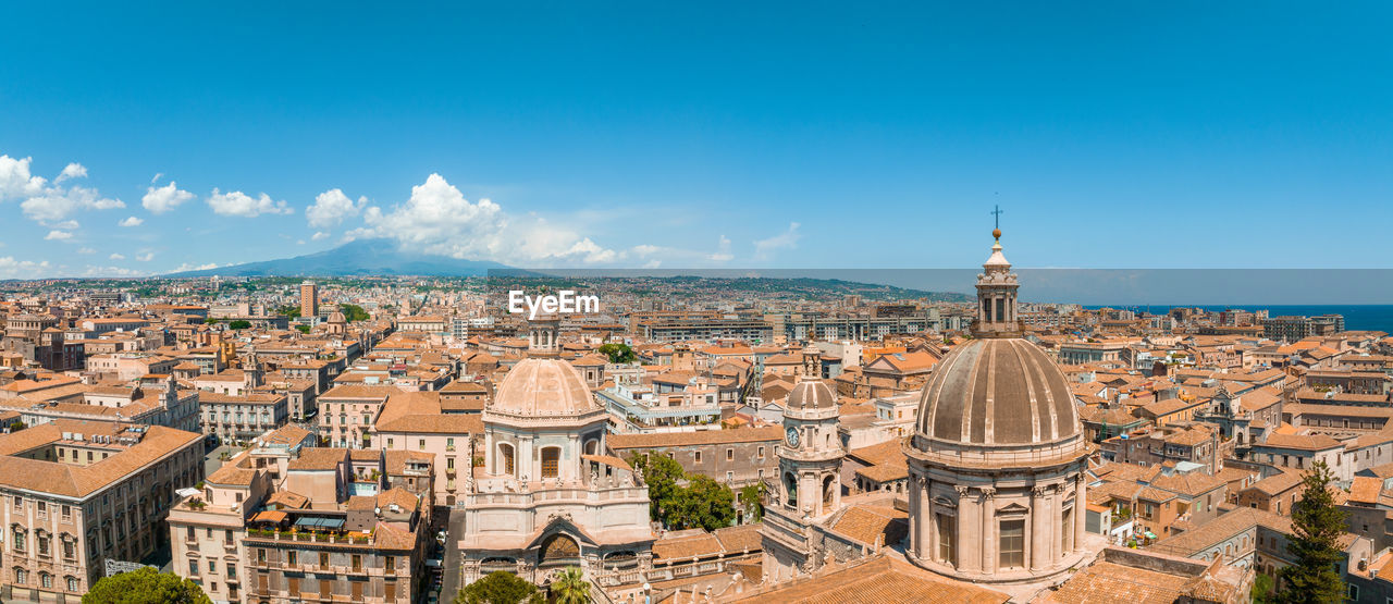 Aerial panoramic view of trapani harbor, sicily, italy.