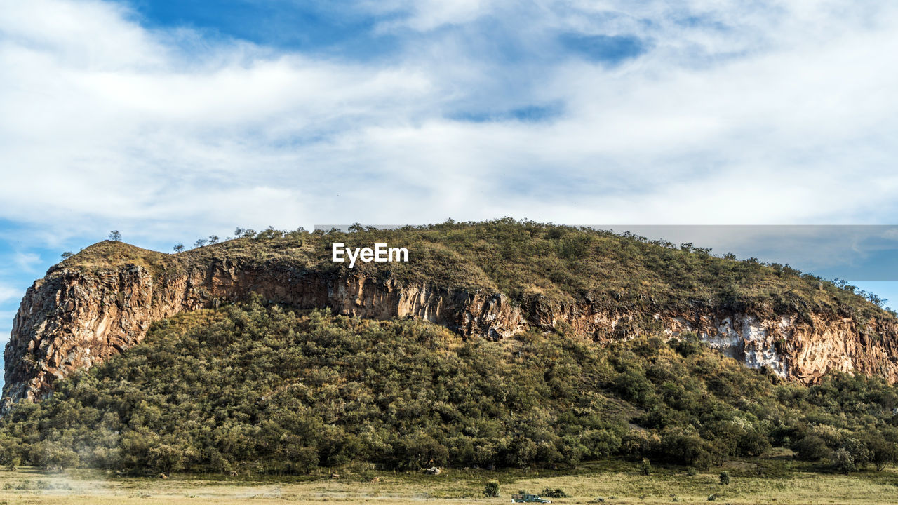 PANORAMIC VIEW OF ROCK FORMATION ON LANDSCAPE AGAINST SKY