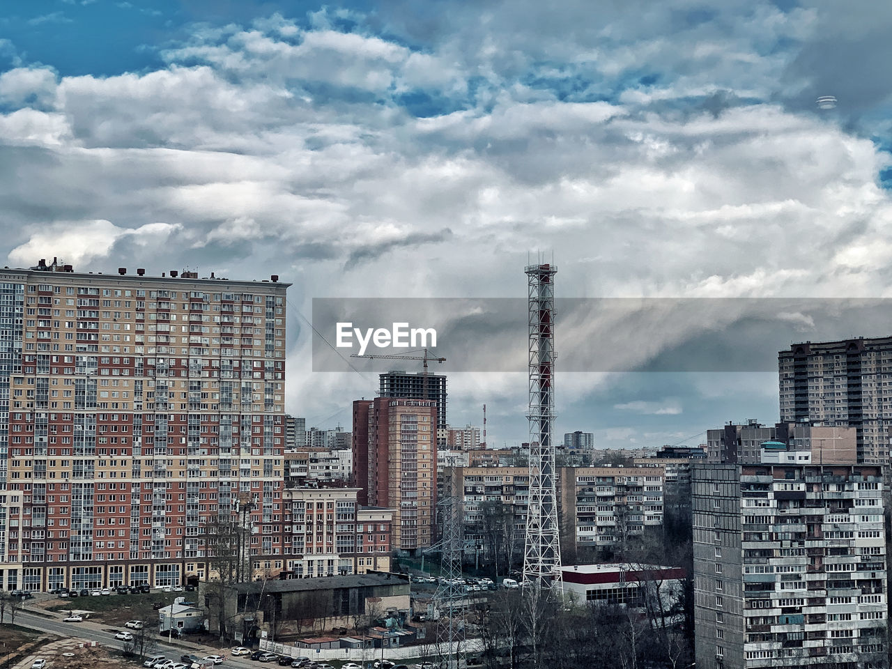 Modern buildings in city against sky