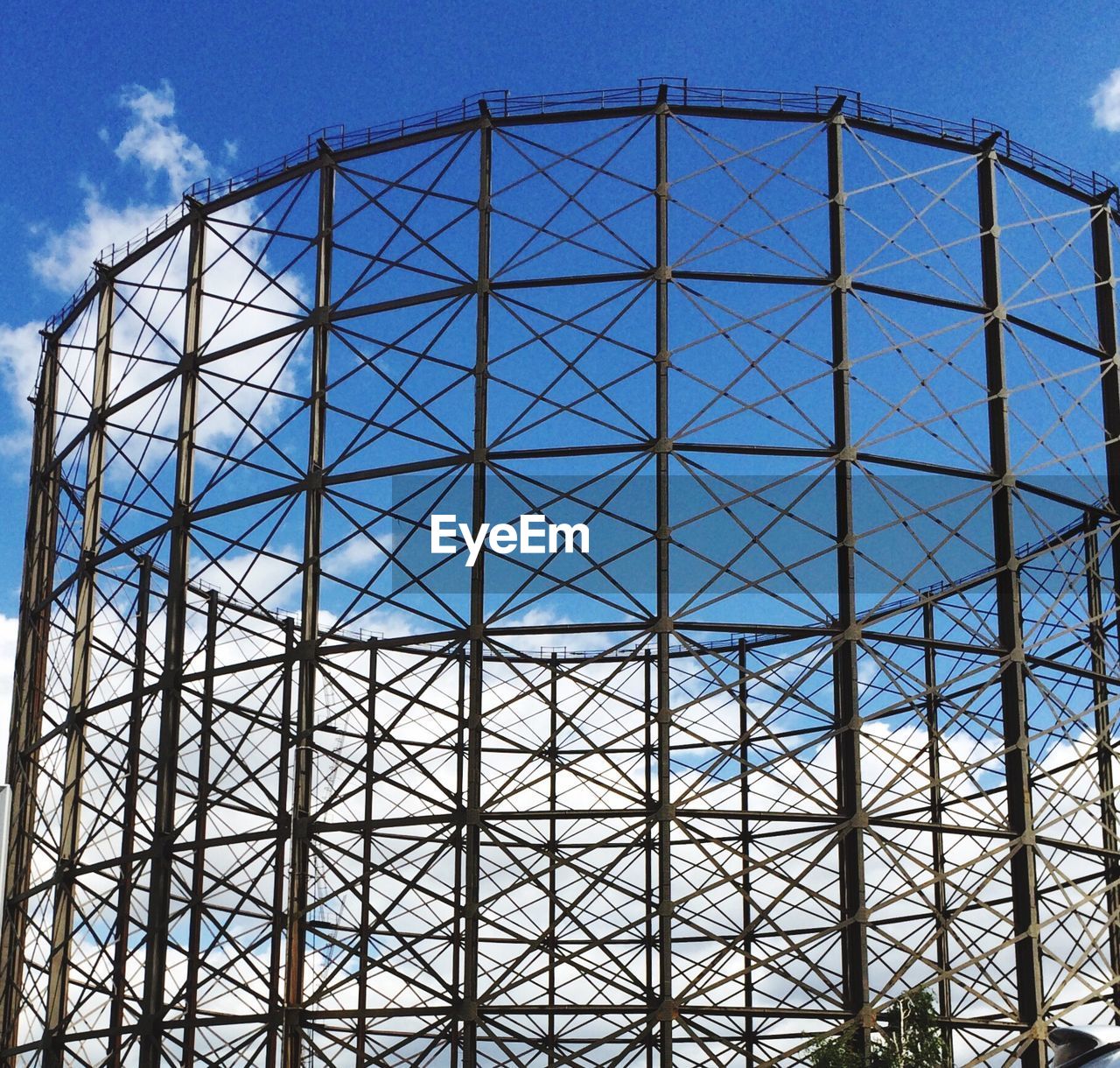 Low angle view of built structure against blue sky