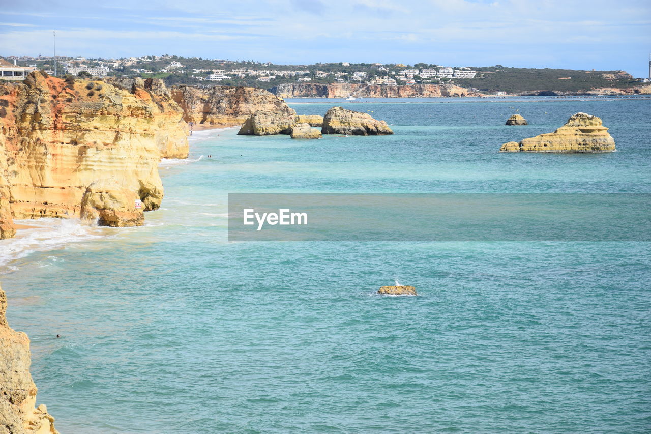 SCENIC VIEW OF SEA AND ROCKS