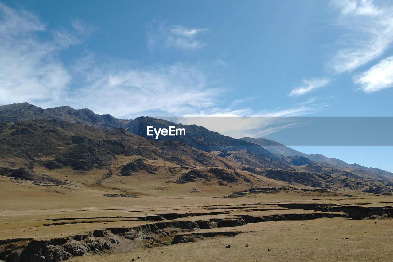 Scenic view of mountains against sky