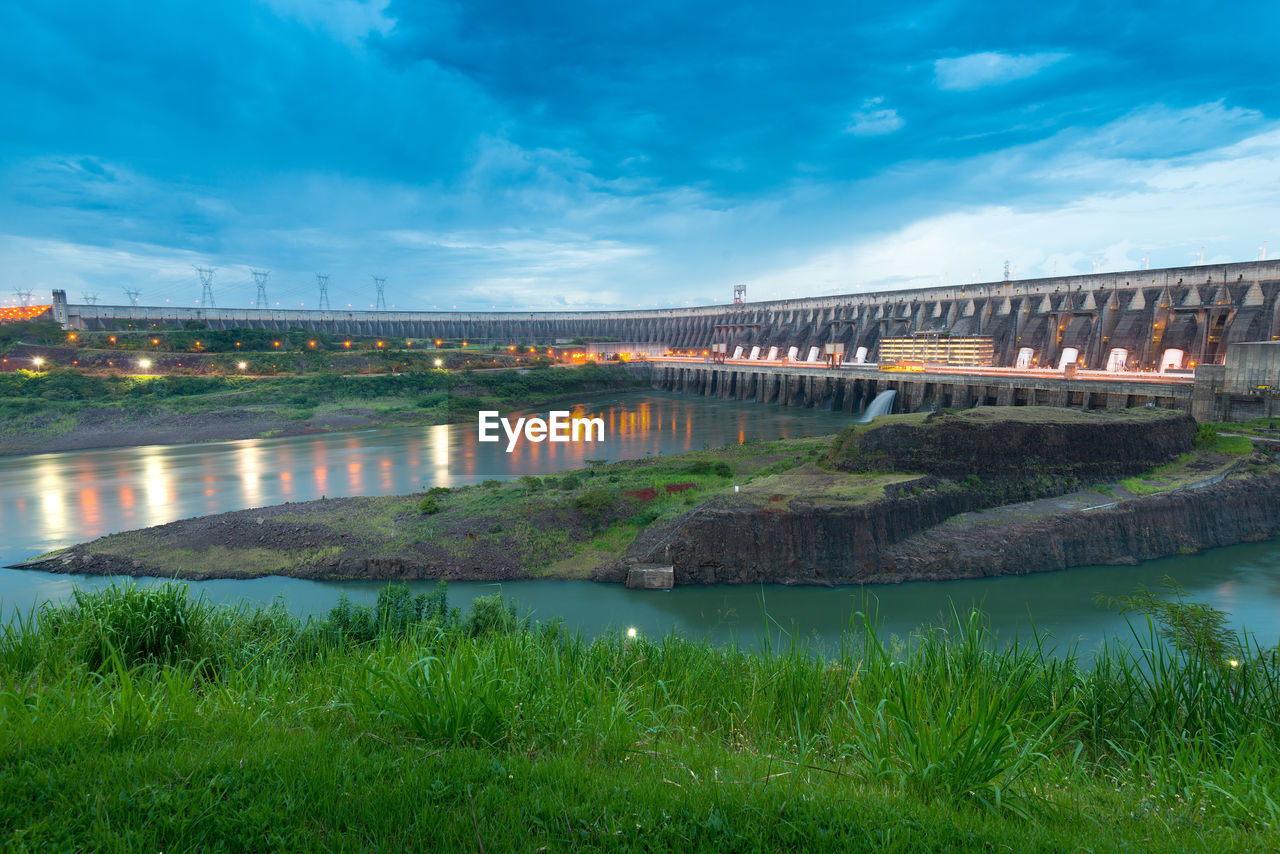 Itaipu hydroelectric dam on the parana river.