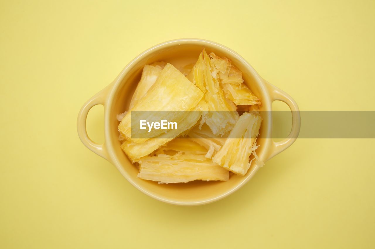 Directly above shot of sweet food in bowl