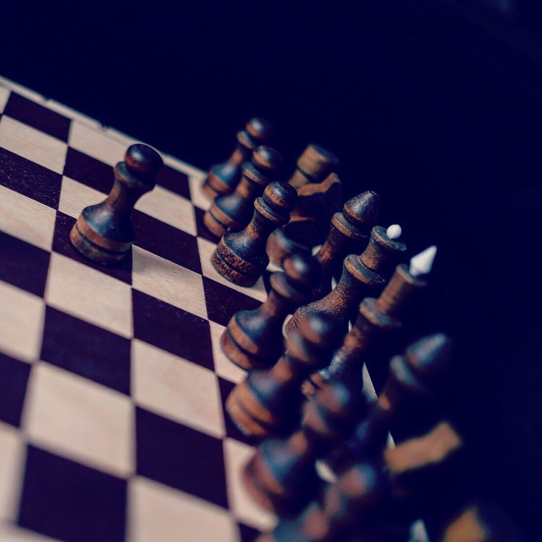 Close-up of chess pieces