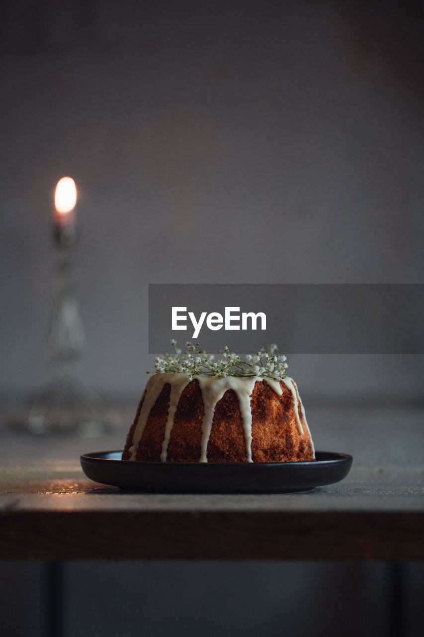 Close-up of cake on table
