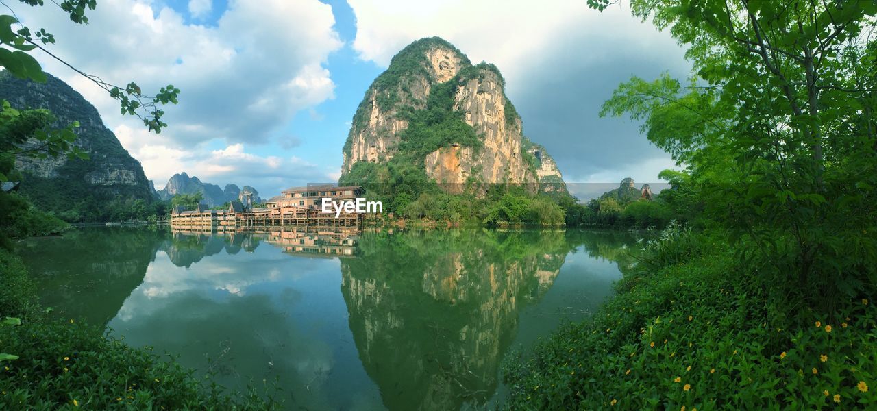 REFLECTION OF TEMPLE IN WATER