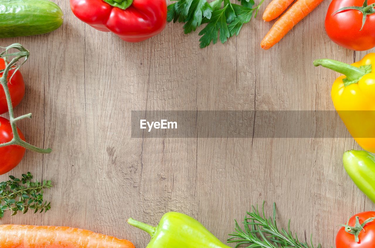 Directly above shot of vegetables on cutting board