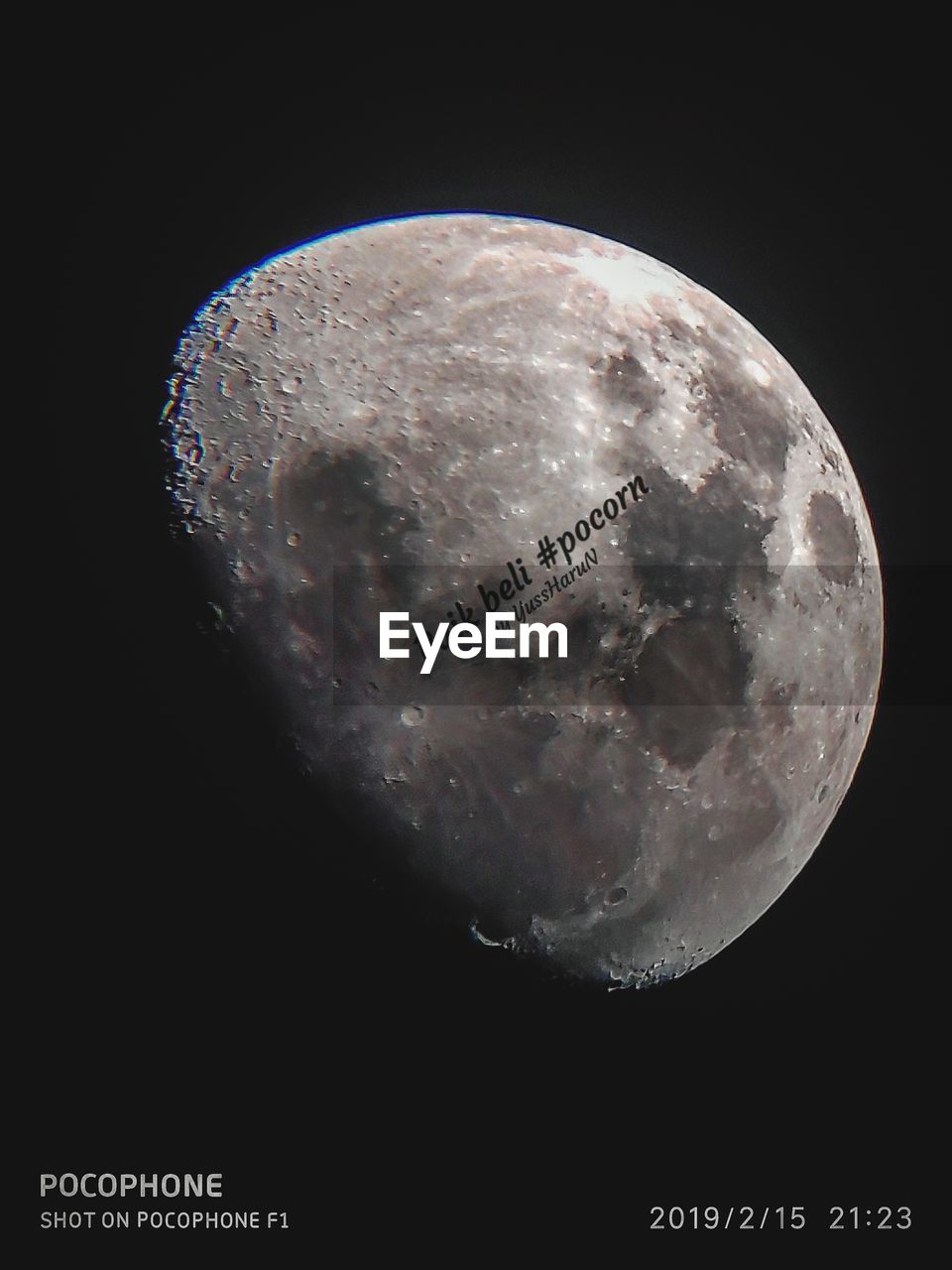 CLOSE-UP OF BUBBLES AGAINST MOON