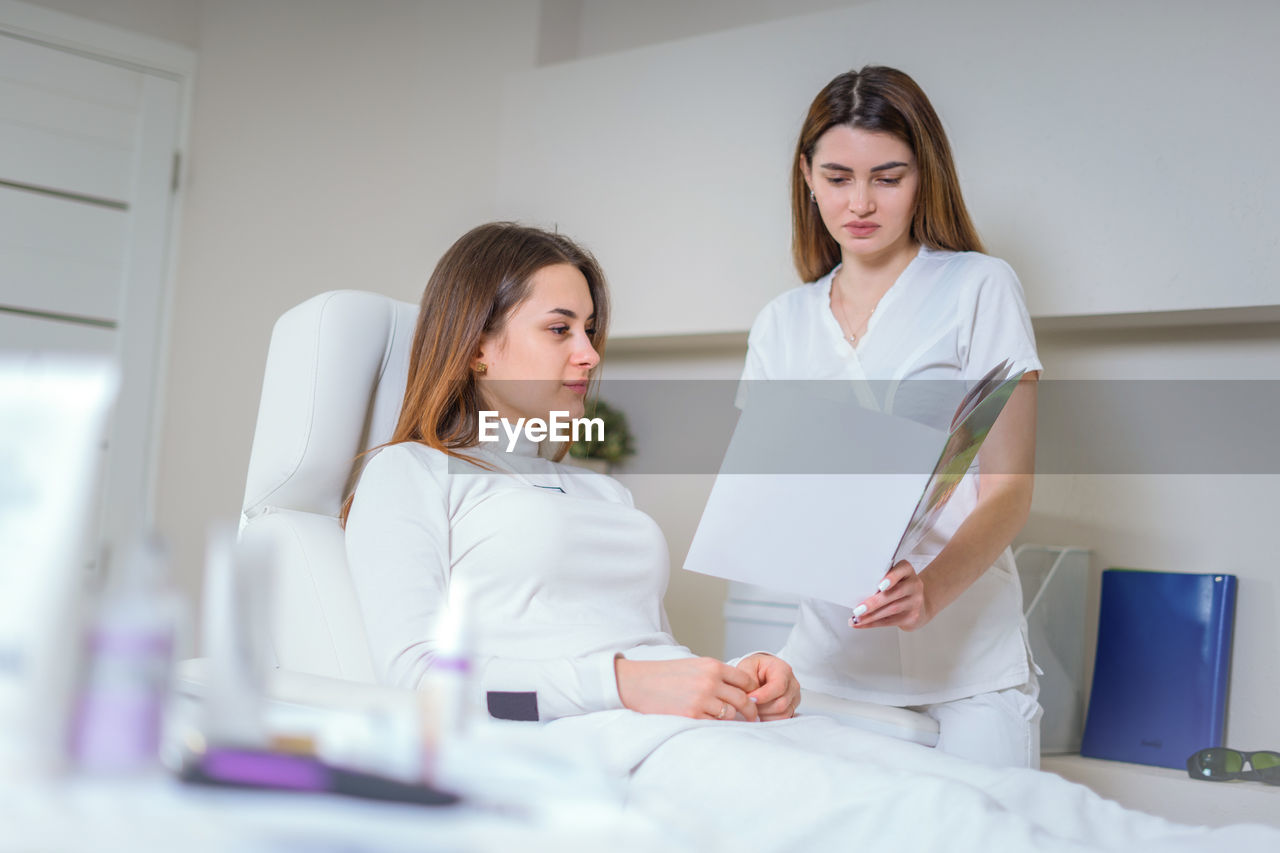 Young woman working in a room