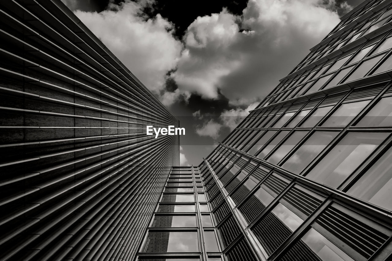 low angle view of modern building against sky