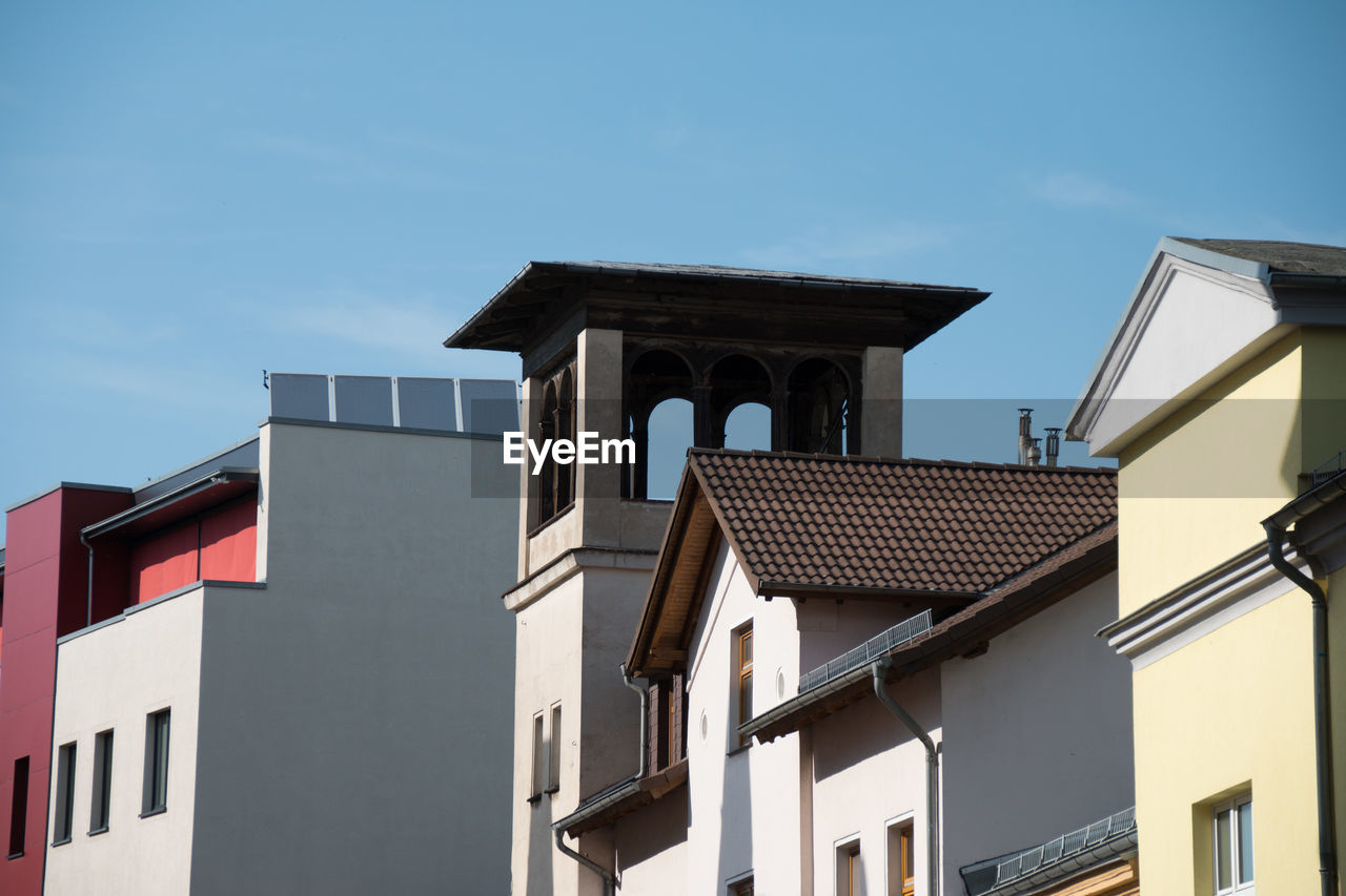 Low angle view of buildings against sky