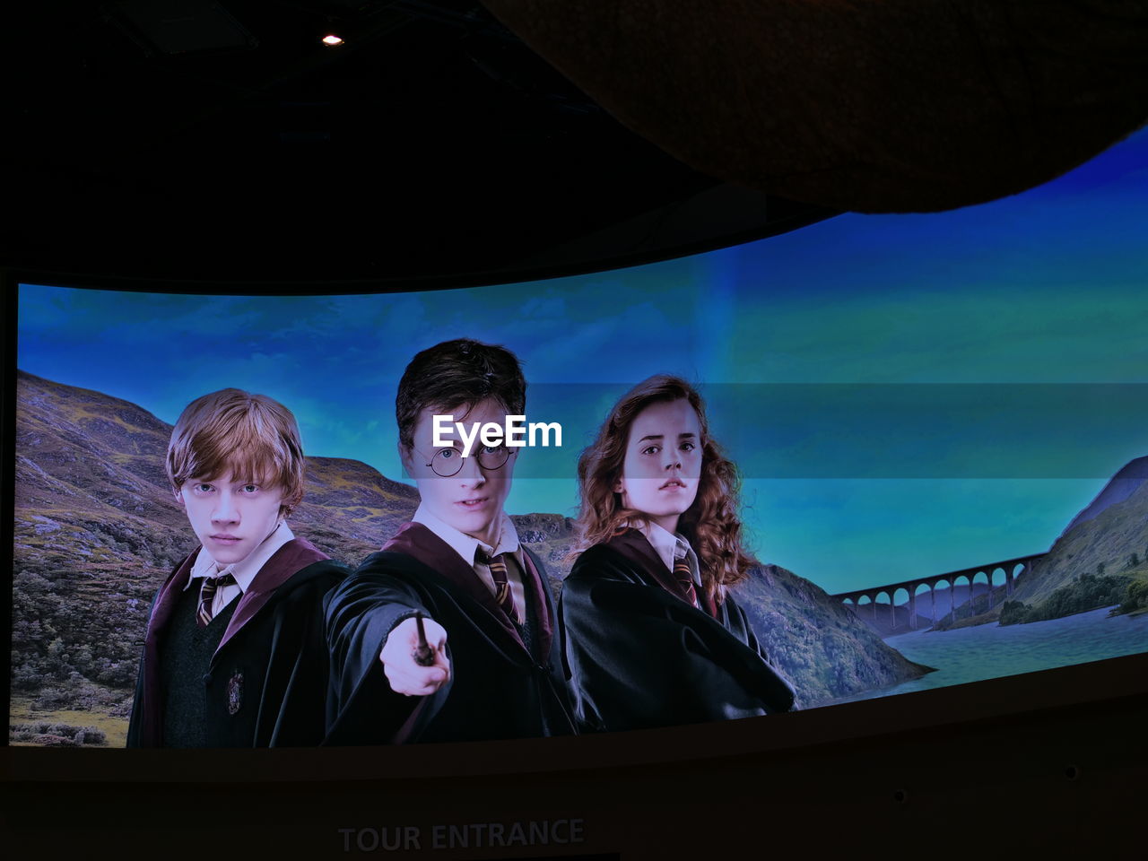 PORTRAIT OF A YOUNG COUPLE LOOKING AT BLUE