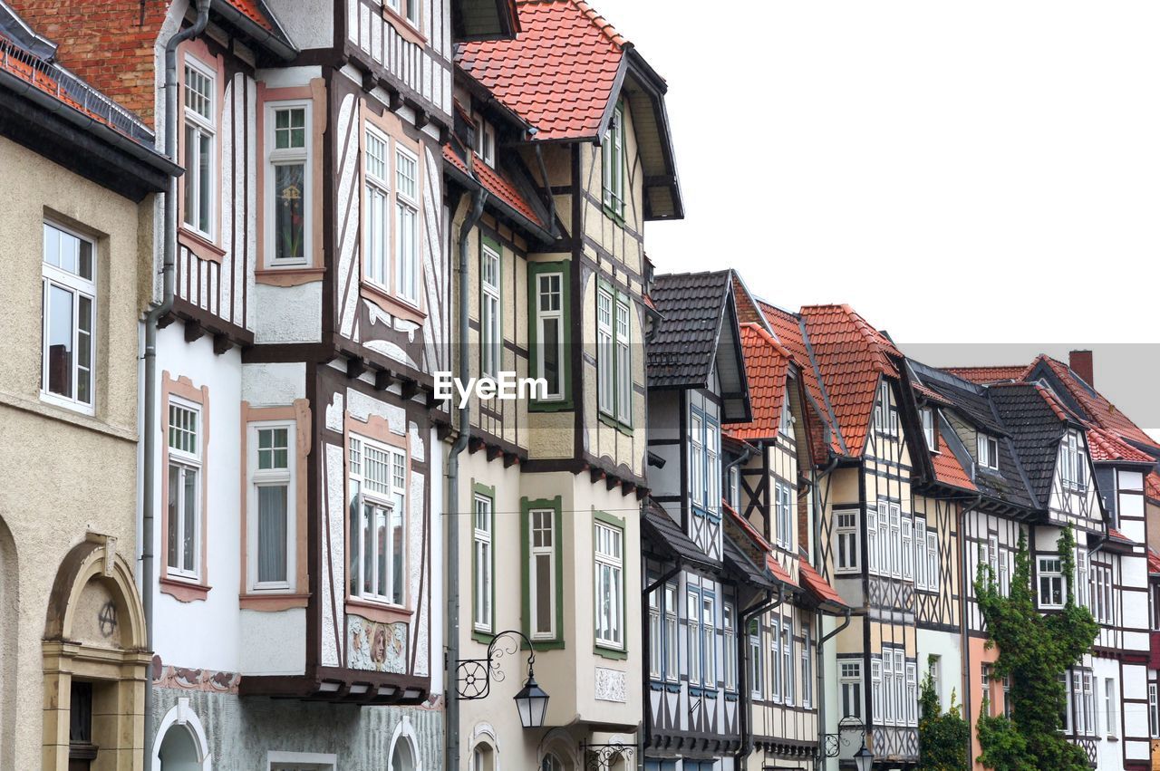 Low angle view of residential buildings against sky