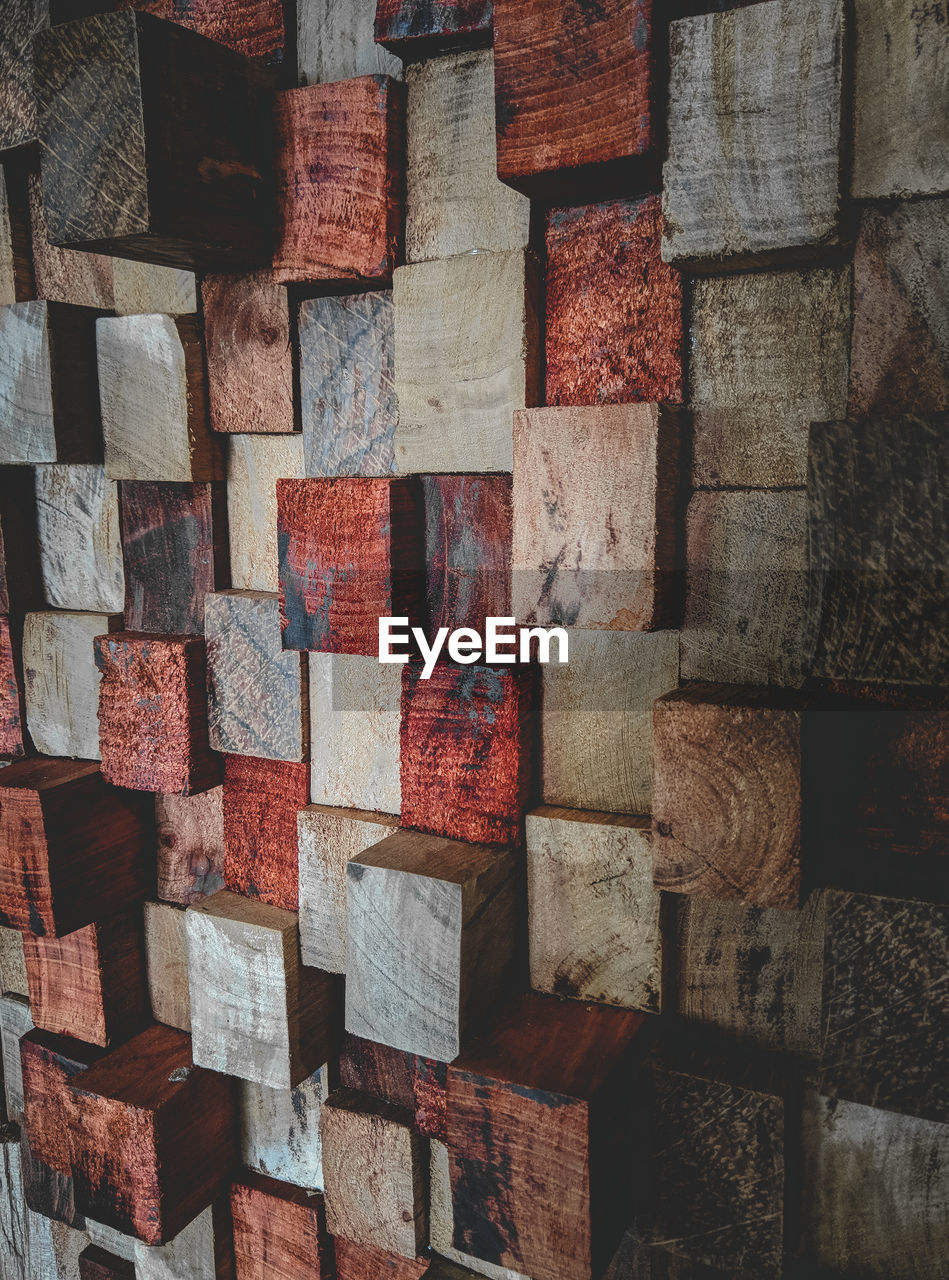 Full frame shot of wooden blocks