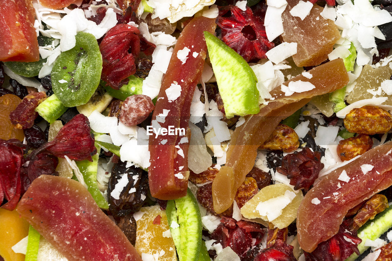 Detail shot of dried fruits