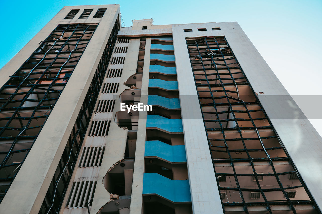 Low angle view of modern building against sky