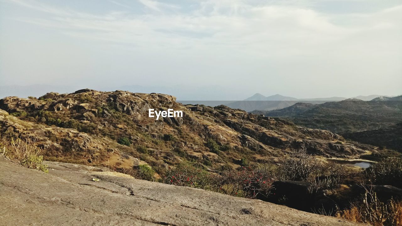 Scenic view of mountains against sky