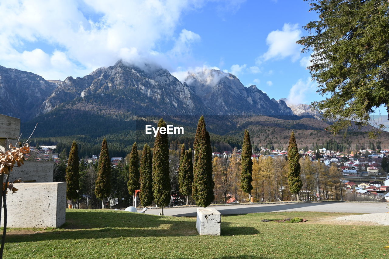 Scenic view of mountains against sky