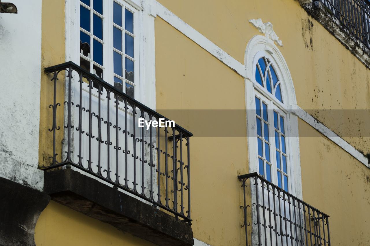 Old window details in color. pelourinho, salvador, bahia, brazil.